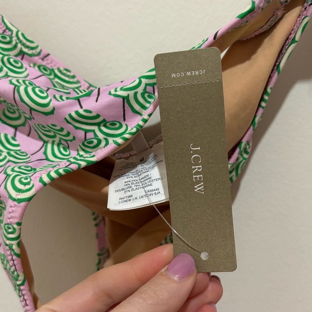 NWT J. Crew & Playa pink and green umbrella bikini bottoms 7673